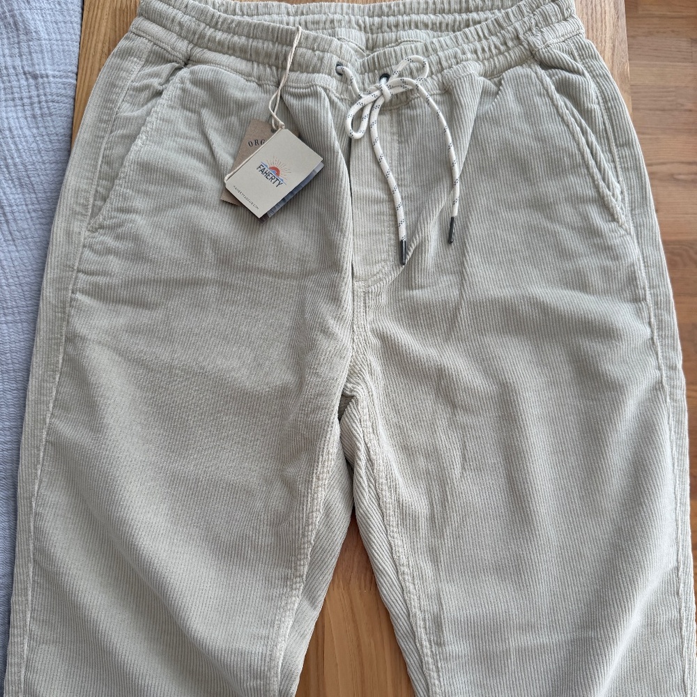 Faherty Pull On Corduroy Pant Stone Size Medium